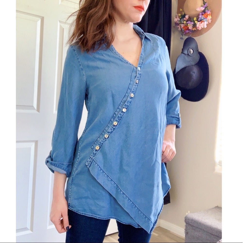 RELIST Unique Side Button Denim Shirt